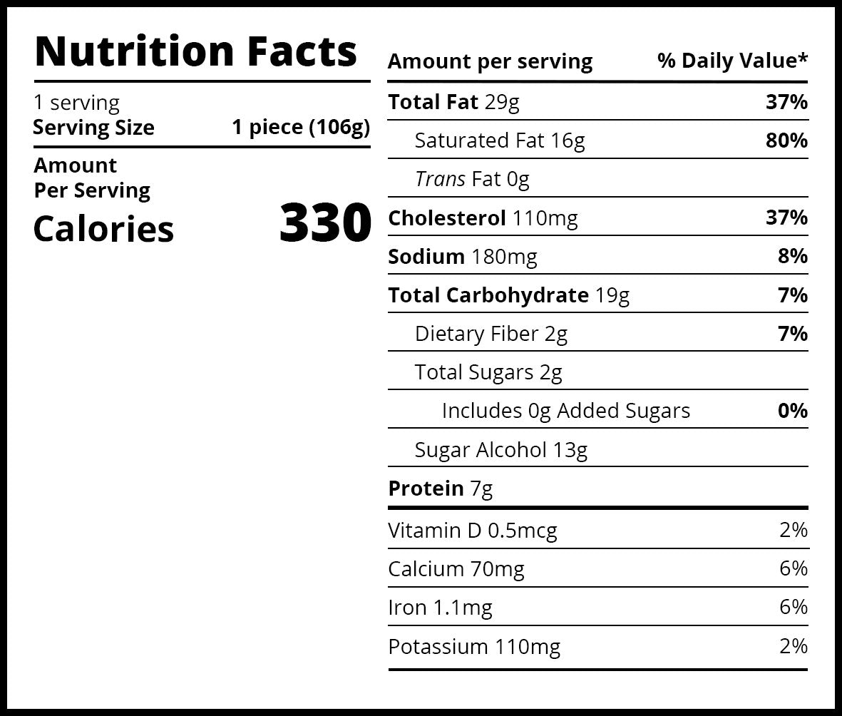 Nutritional information of Seriously Keto Tiramisu